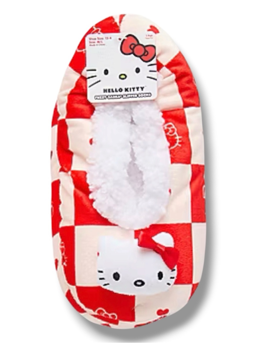 Hello Kitty Plush Slip-On Slippers - Kids Size 8 - 13 - NWT - Picture 3 of 6